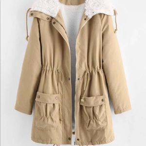 Fleece lined coat